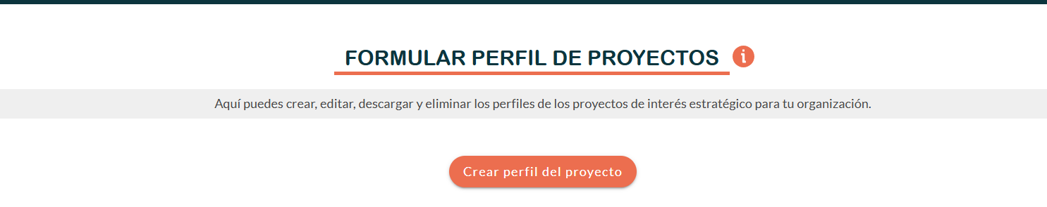 Crear perfil del proyecto