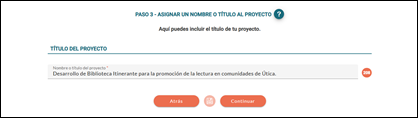 Asignar un nombre o título al proyecto