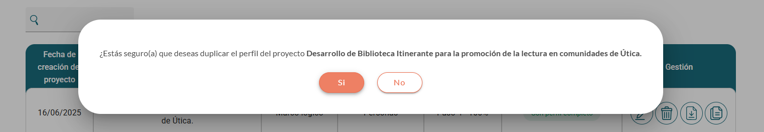 Mensaje de confirmación
