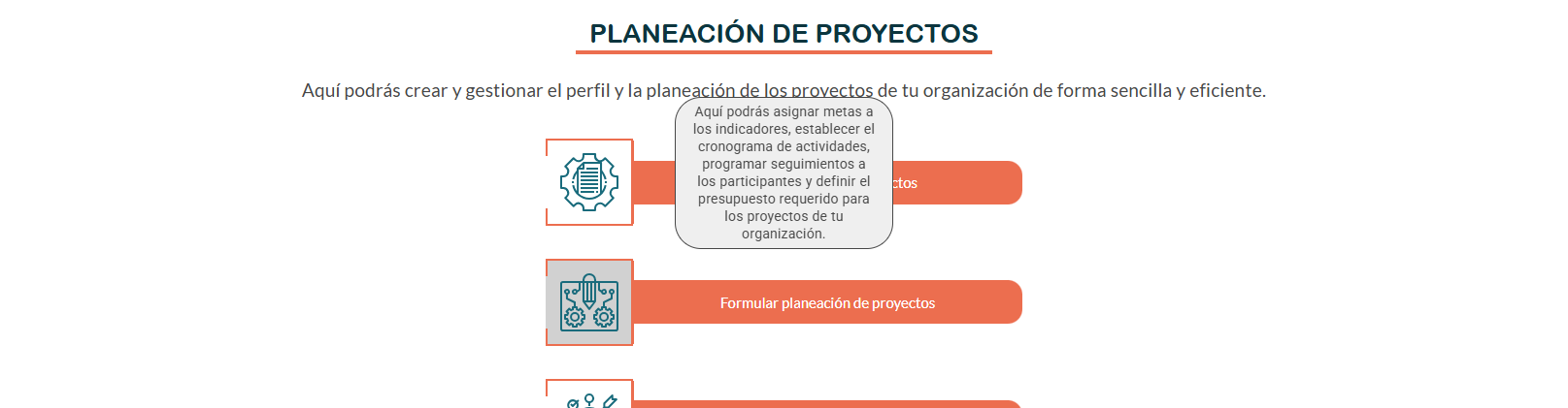 Formular planeación de proyectos