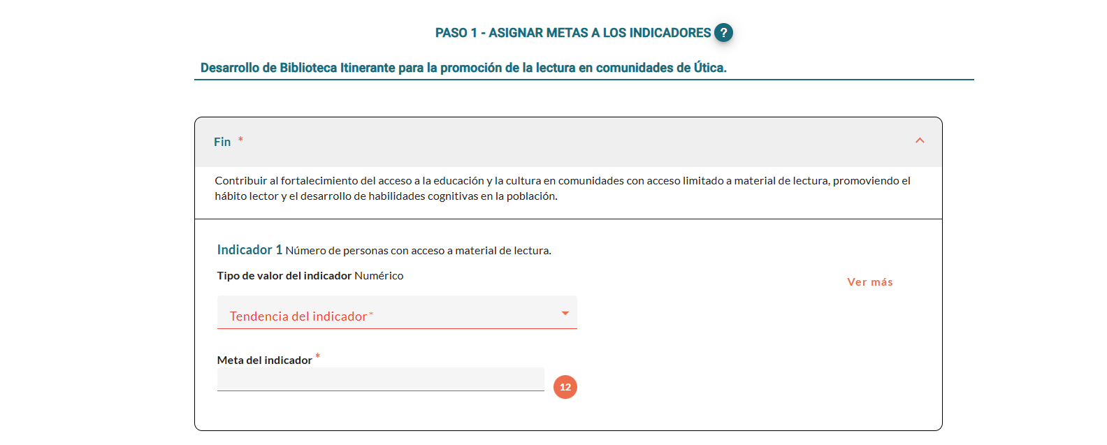 tendencia esperada y la meta a alcanzar