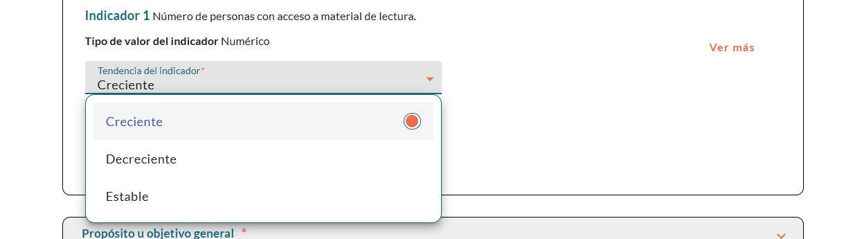 tendencia esperada y la meta a alcanzar