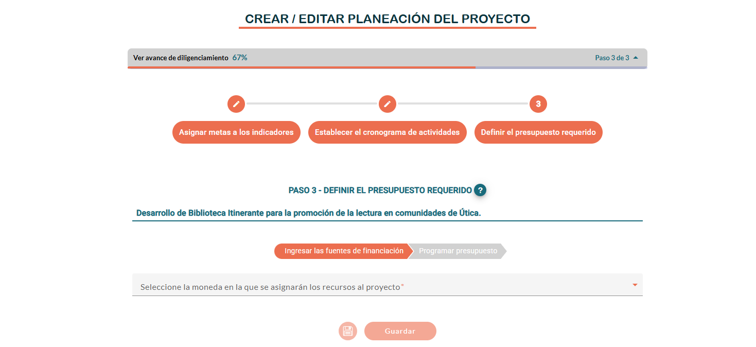 Definir el presupuesto requerido