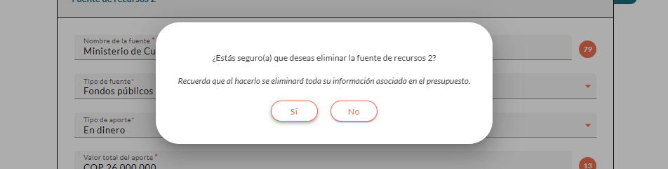 Mensaje de confirmación