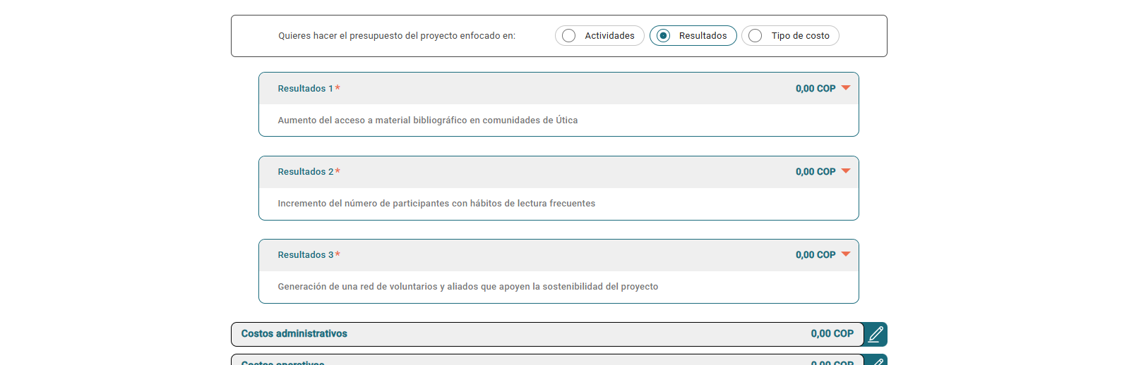 elemento de agrupación