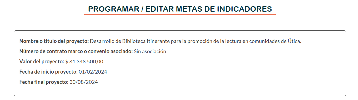 Programar / Editar metas