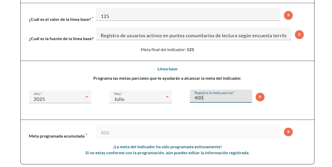 Meta programada acumulada