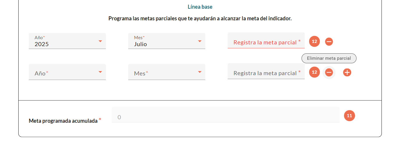 Eliminar meta parcial