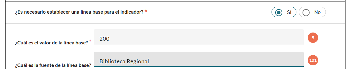 ¿Cuál es la fuente de la línea base?