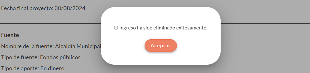 El ingreso ha sido eliminado exitosamente